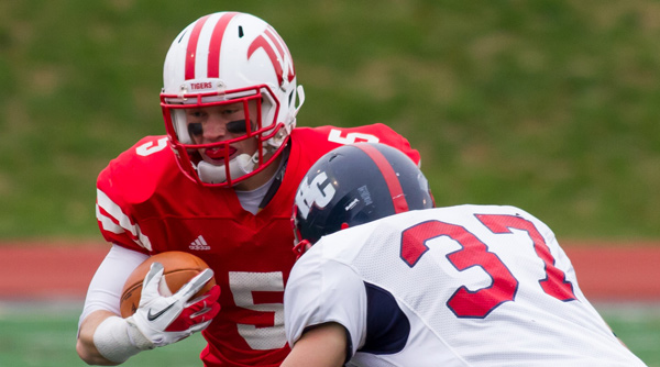 Zac Wilson was one of eight different Wittenberg receivers to catch a pass in the win over DePauw. File Photo | Erin Pence