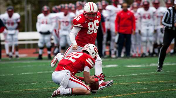 Evan Grissom converted on three field goals and three extra points in a 30-23 win over Denison. File Photo | Erin Pence