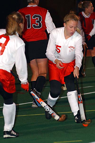 Blair Ufer turns upfield. She was a first-team All-NCAC and All-Great Lakes Region selection in 2002.