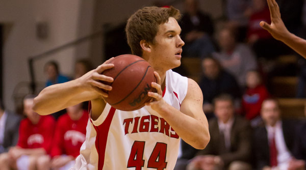 Cole Bond contributed five points and five rebounds to the Tigers' winning effort at Oberlin. File Photo | Erin Pence