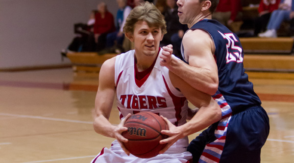 Zack Leahy led the Tigers with a career-high 24 points in an overtime loss to DePauw. File Photo | Erin Pence