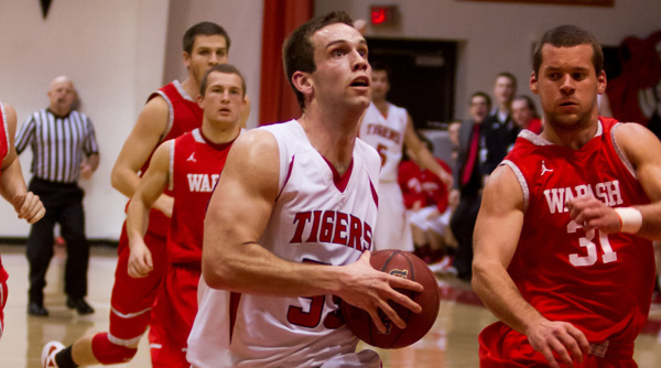 Scott Masin posted his 12th double-double of the 2012-13 season in the loss to Wooster. File Photo | Erin Pence