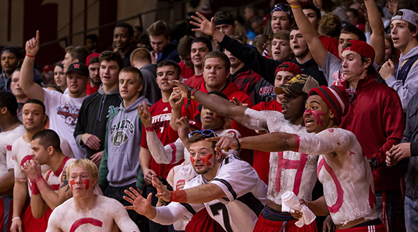 Wittenberg's fans were energized all night, but the Tigers came up four points short against Wooster. Photo by Erin Pence