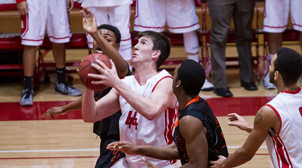 Chris Sloneker contributed six points off the bench in a six-point win over Heidelberg. Photo by Erin Pence
