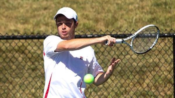 Tyler Strong played the final home match of his collegiate career against Wooster. File Photo | Erin Pence