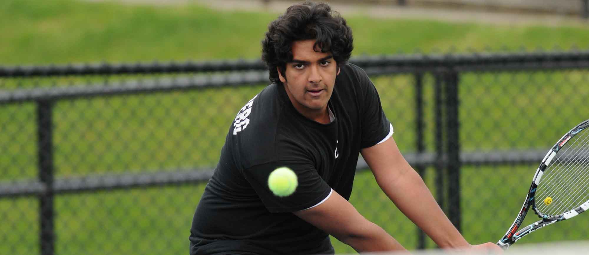 Akbar Tiwana teamed with Timmy McNulty for a win at No. 2 doubles against Hanover. File Photo | Nick Falzerano