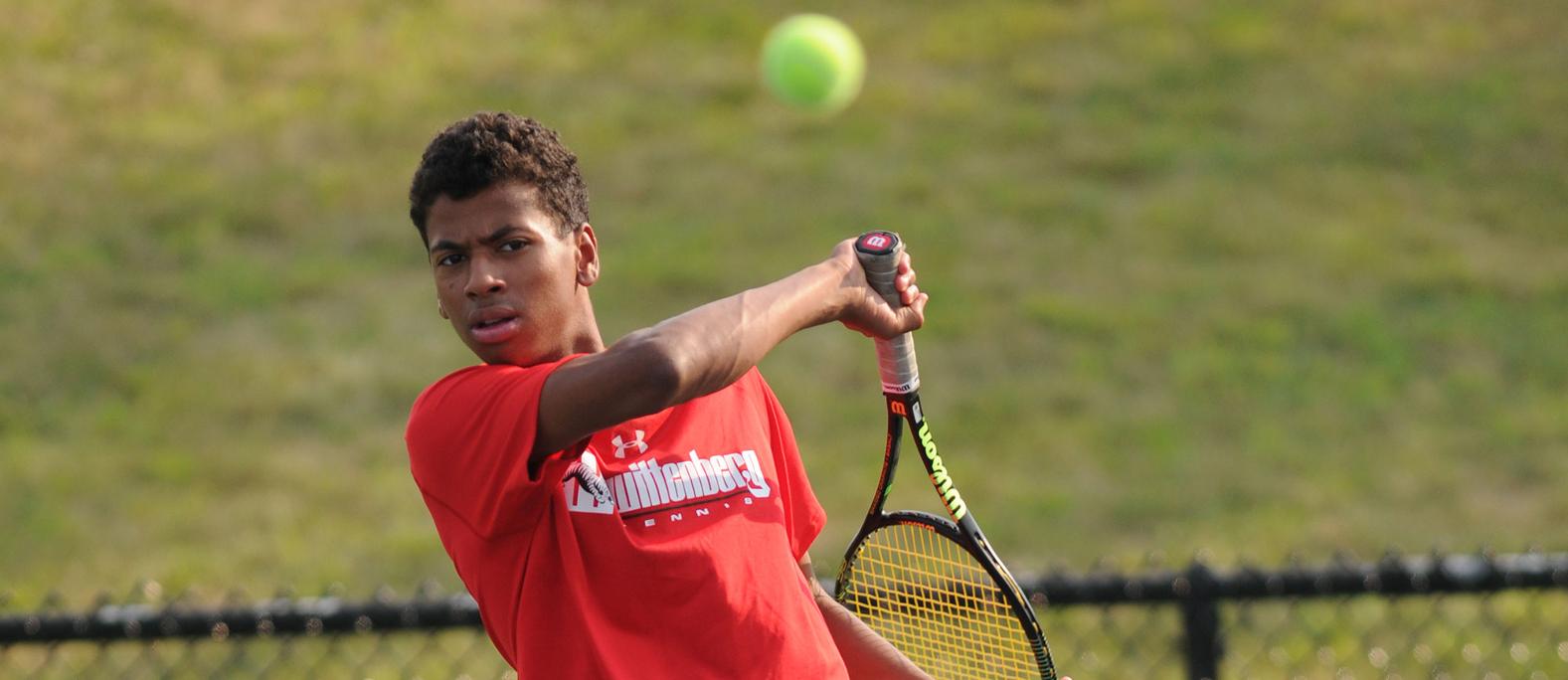 Matt Arroyo was a winner in both singles and doubles against Otterbein. File Photo | Nick Falzerano