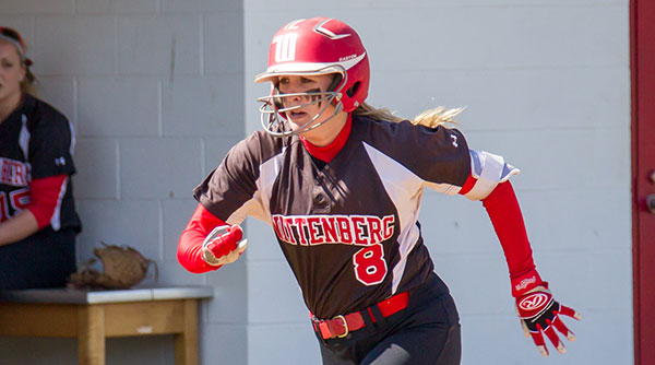 Charlee Clark had key extra-base hits in each of the Tigers' game at Kenyon. File Photo | Erin Pence