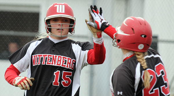 Abby Baker and Ashlee Wright helped the Tigers earn a Game 2 win against Otterbein. File Photo | Nick Falzerano