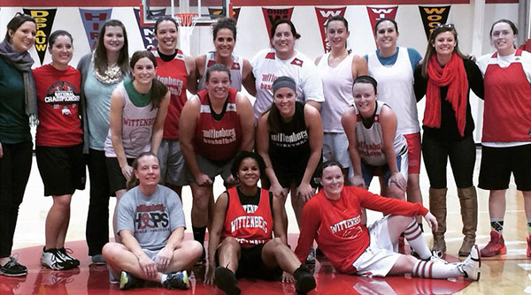 The women's basketball alumni showed up in force for the annual alumni game, pitting former players against the junior varsity team. Contributed Photo