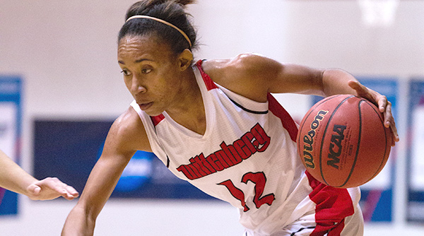 Enri Small had 11 points and seven assists for the Tigers, but Ohio Wesleyan won a 61-56 decision on Wednesday night. File Photo | Erin Pence '04