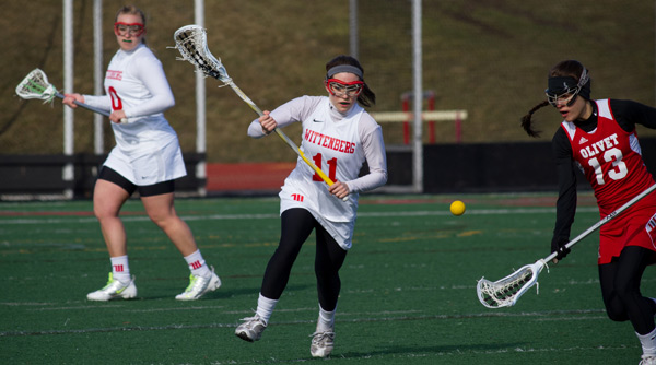 Kellen Morrissey picked up three ground balls and caused four turnovers in Wittenberg's 8-5 win over Washington & Jefferson. File Photo | Erin Pence