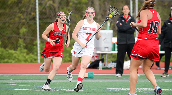 Carrie Kubasta snapped up six ground balls and caused five turnovers while winning four draw controls and contributing two assists in Tuesday night's 21-2 win at Adrian. File Photo | Erin Pence '04