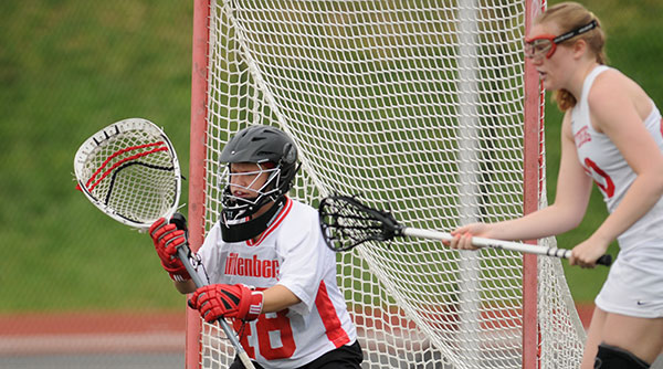 Katie Reuter made nine key saves in an 18-12 win over Wooster. File Photo | Nick Falzerano