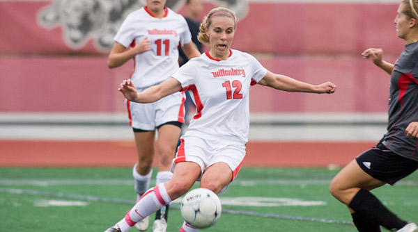 Kailey Striebel moved into third place on Wittenberg's career goals list with her score against the College of Wooster in a 2-0 win. File Photo | Erin Pence