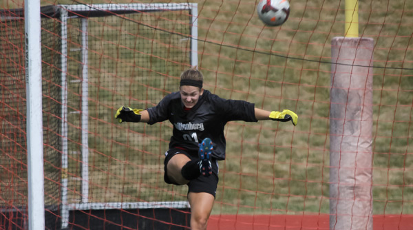 Kelsey Lorko was forced to make just one save in the Tigers' 1-0 win over Wooster on Saturday. File Photo | Erin Pence