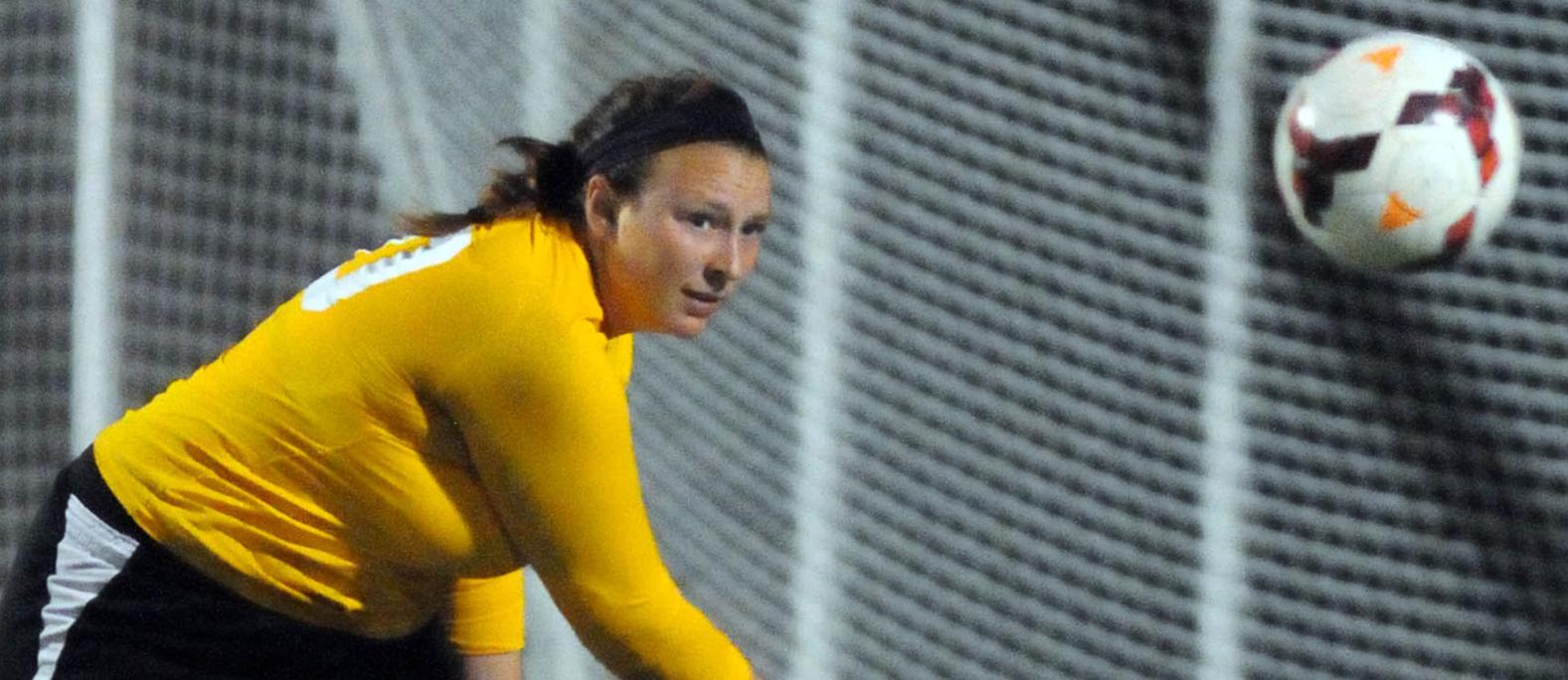 Hannah Wilson made six saves in a 1-1 tie with Case Western. File Photo | Nick Falzerano