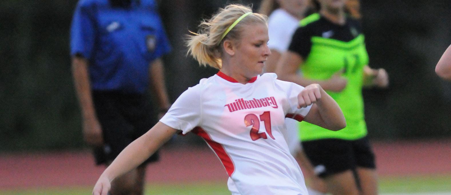 Emma Box recorded two of Wittenberg's shots in a 3-1 win over Manchester. File Photo | Nick Falzerano