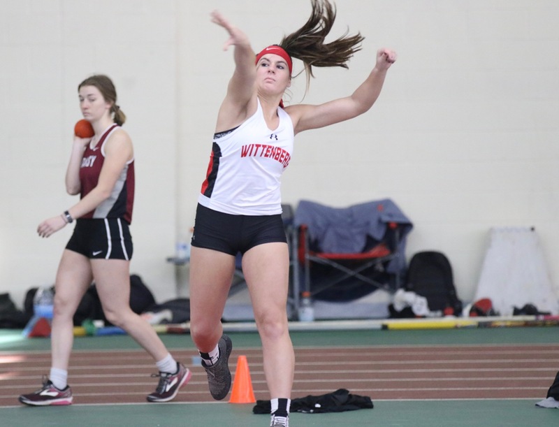 Freshman Stevie Plikerd finished 5th out of 10 competitors on Sunday at the All-Ohio Pentathlon at Denison (Photo Courtesy of Denison Asst. SID, Curt Ashcraft)