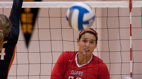 Jessica Batanian led the Tigers with 18 kills as they opened the season with a 3-1 win over Wartburg. Photo by Erin Pence