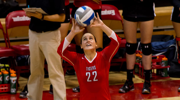 Jessica Batanian finished in double figures for both kills and digs in a 3-1 win over DePauw. File Photo | Erin Pence