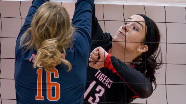 Emily Kahlig pounded 11 kills in a 3-0 win over Wheaton. File Photo | Erin Pence