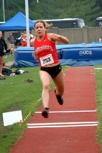 Kristen Mumper competes in the triple jump