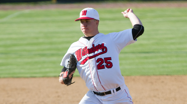 Luke Black picked up his first collegiate pitching victory against Heidelberg. File Photo | Erin Pence