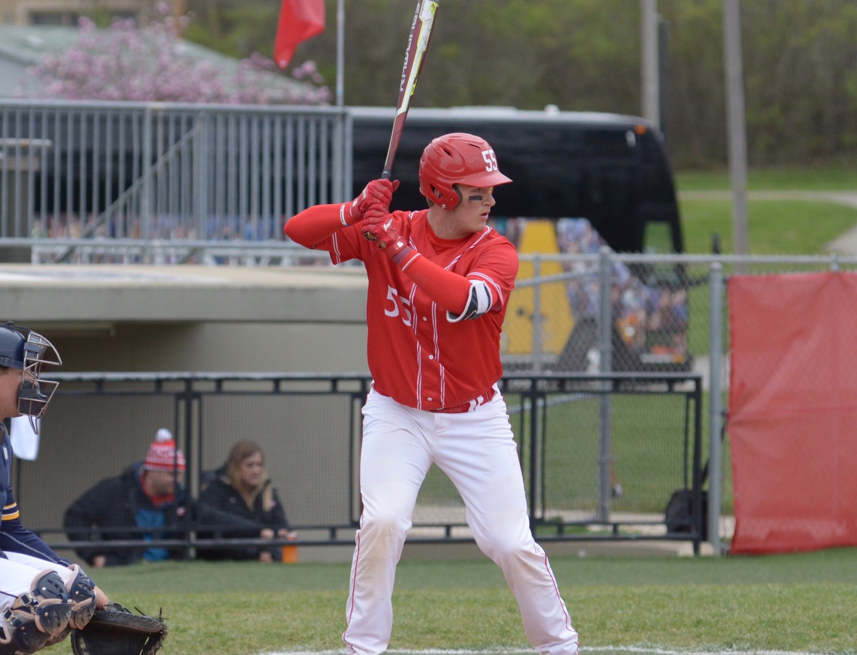 Sophomore Jack Hollinshead combined to go 4-for-7 at the plate on Tuesday (3/19) in a pair of losses at Capital