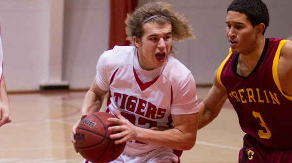 Ben Syroka contributed eight points off the bench in the loss to Ohio Wesleyan. File Photo | Erin Pence