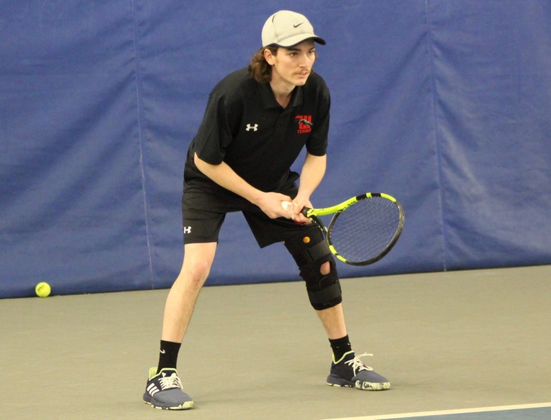 Senior Timmy McNulty secured the match-clinching point for the Tigers against Allegheny with a come-from-behind win in the fourth singles flight
